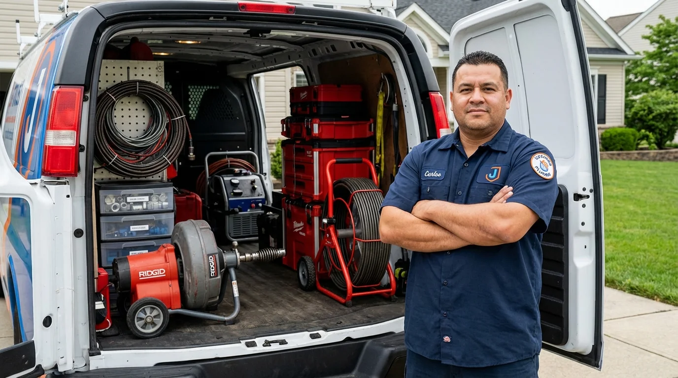Professional drain cleaning equipment and Johns Plumbing LLC plumber in Chula Vista