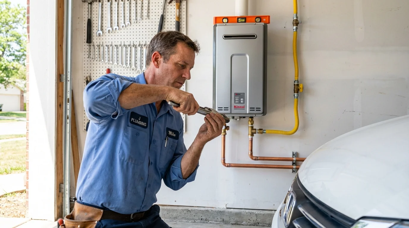 Tankless water heater installation by a Johns Plumbing LLC plumber in Chula Vista